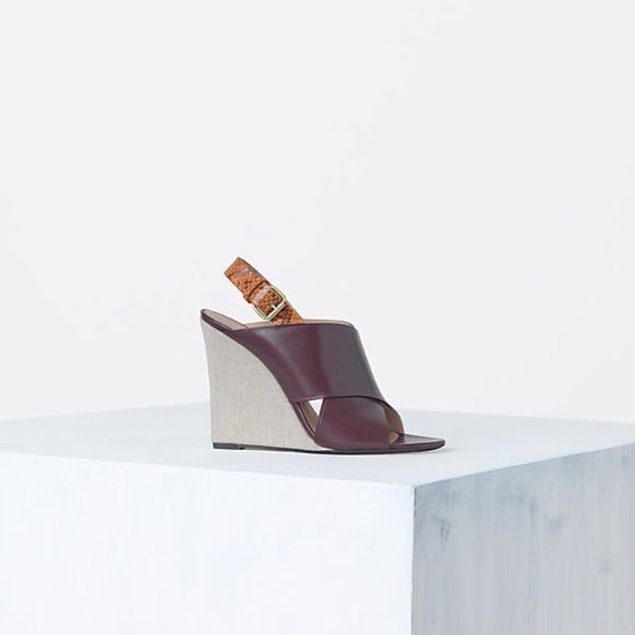 CELINE CrissCross Leather Python Canvas Wedge 39.5 - Picture 12 of 12